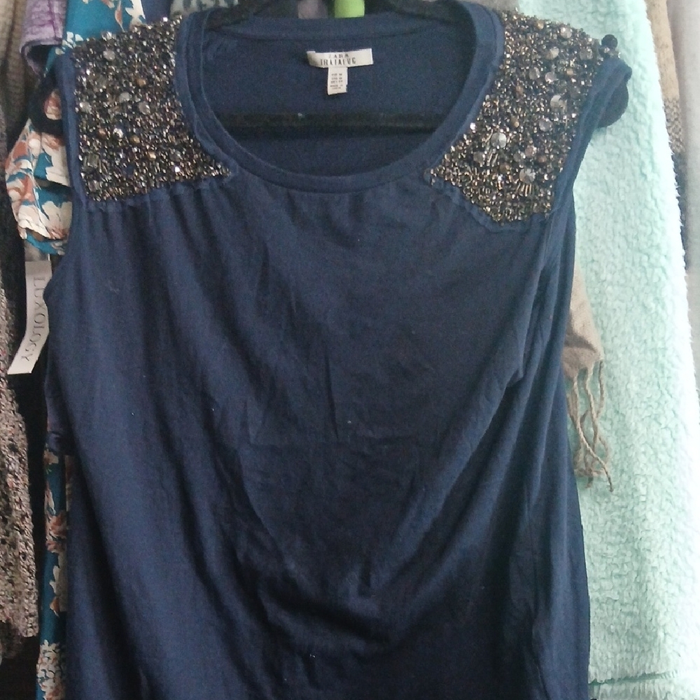 Zara Terez Navy Embellished Long Sleeve Top - Picture 4 of 4